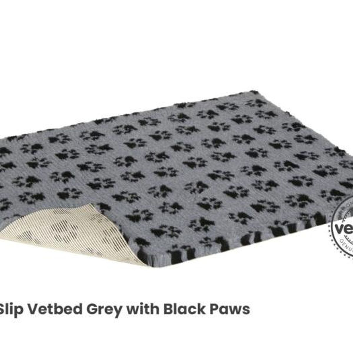 Vetbed, (75x100cm), Grey with Black Paws, Petlife