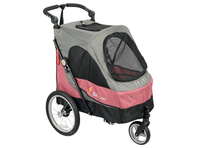 Petstroller Safari Str M opp til 30 kg (Grey-Pink), Petstro