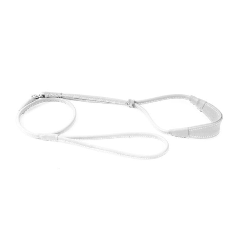 5mm White Comfort Round Cow Leather Show Lead, Dapper Dogs