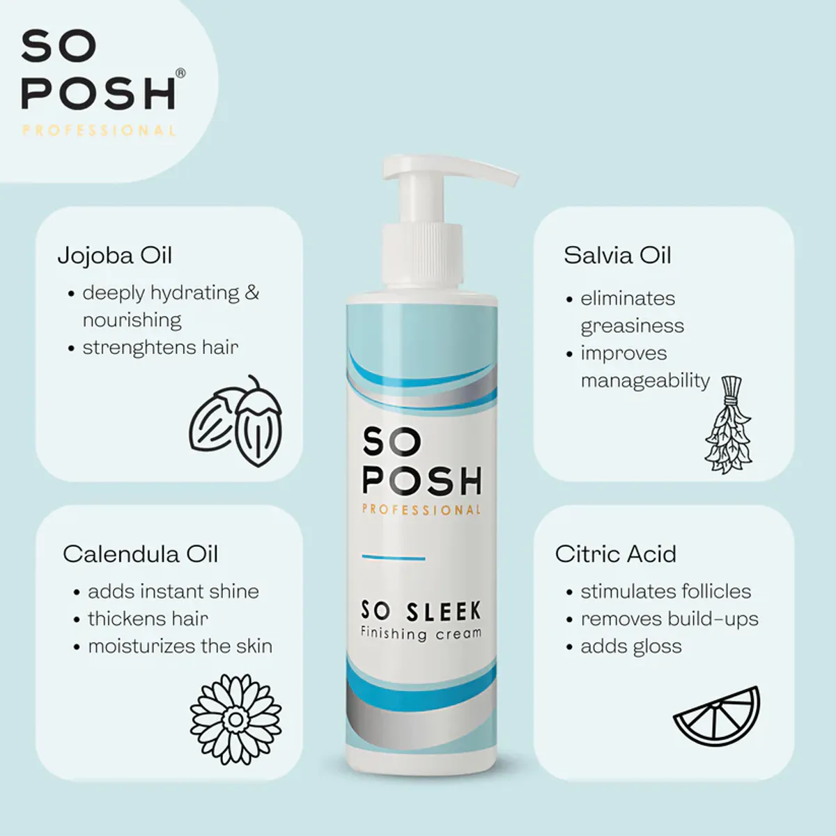 So Sleek - finishing smoothing cream 250 ml. SoPosh
