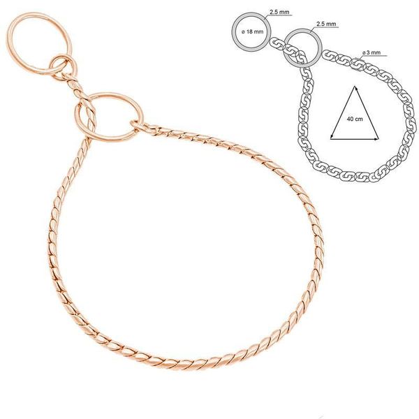 Hovedbilde 40cm x 3mm Snake Strup Rosegull, Sorma