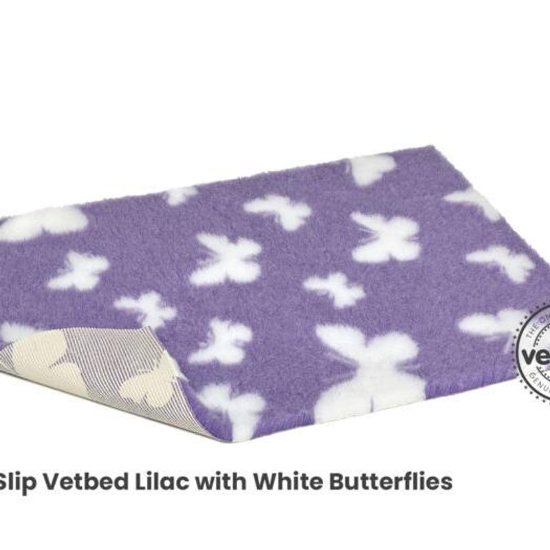 Vetbed NonSlip, (75X100cm), Lilac With White Butterflies, Petlife