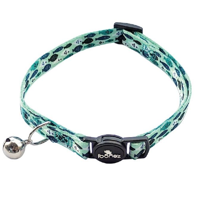 Hovedbilde Fish Nylon Cat Collar 25-30cm Whit Bells Grønn, ...