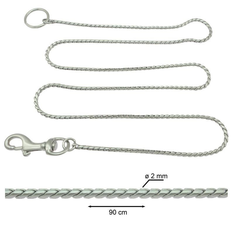 Snake Leash Without Handle Ø2mm x 90cm, Chrome Plated, Sorma