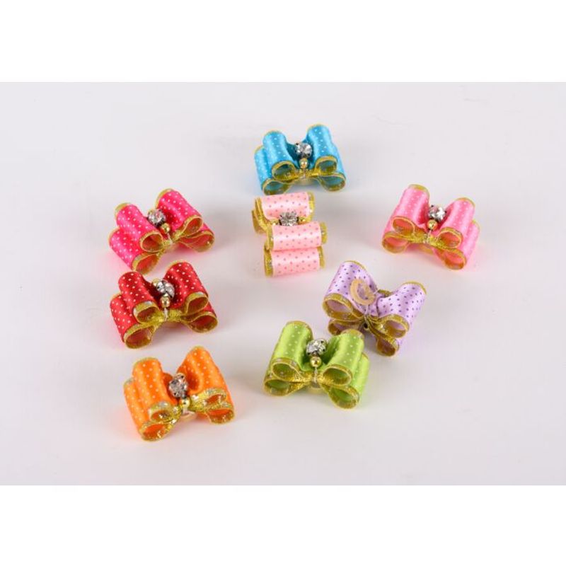 Fancy Polka Dot Bows with Elastic 50 pcs Bows, ShowTech