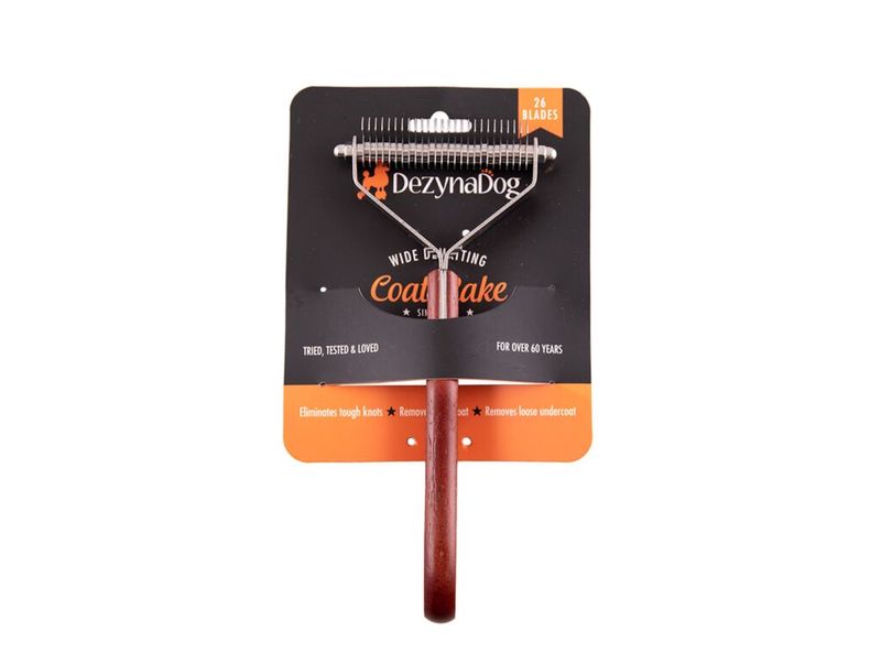 Wide Dematting Coat Rake - 26 Blades, Dezynadog