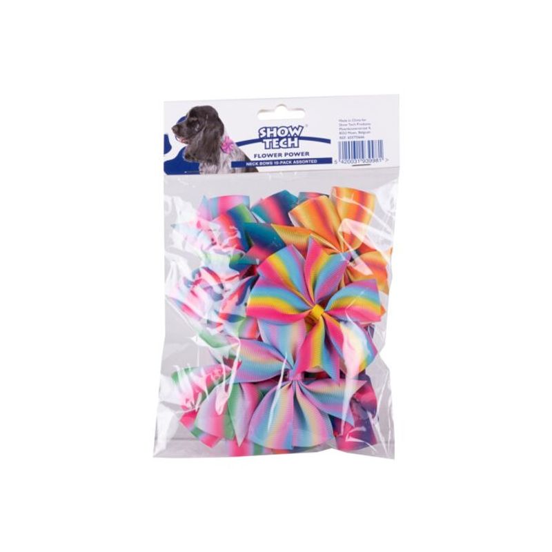 Flower Power Neck Bow 10-pack Assorted, Show Tech
