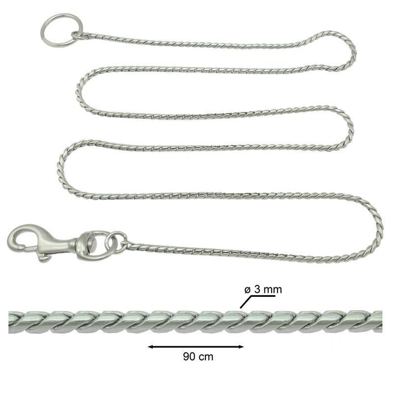 Snake Leash Without Handle Ø3mm x 90cm, Chrome Plated, Sorma