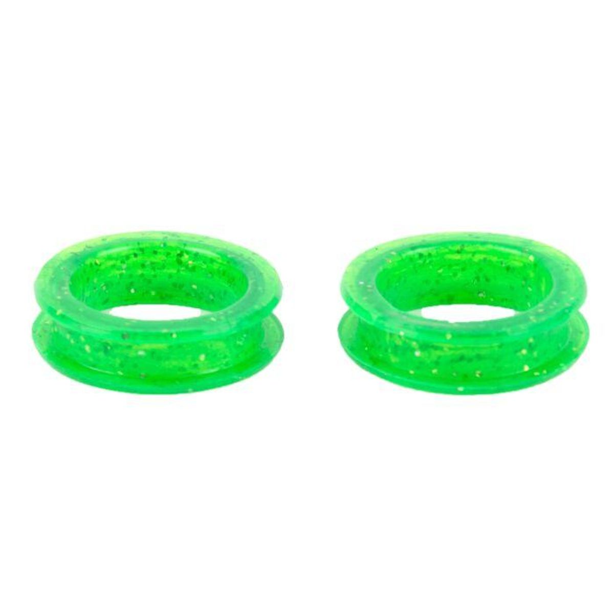 Finger Ring 21 mm Green Glitter Scissor rings 2 Pcs, Show Tech 