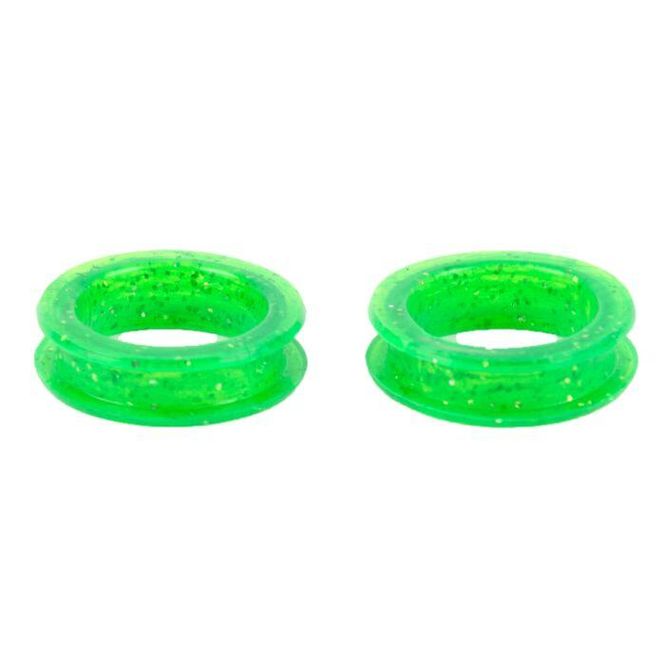 Hovedbilde Finger Ring 21 mm Green Glitter Scissor rings 2 ...